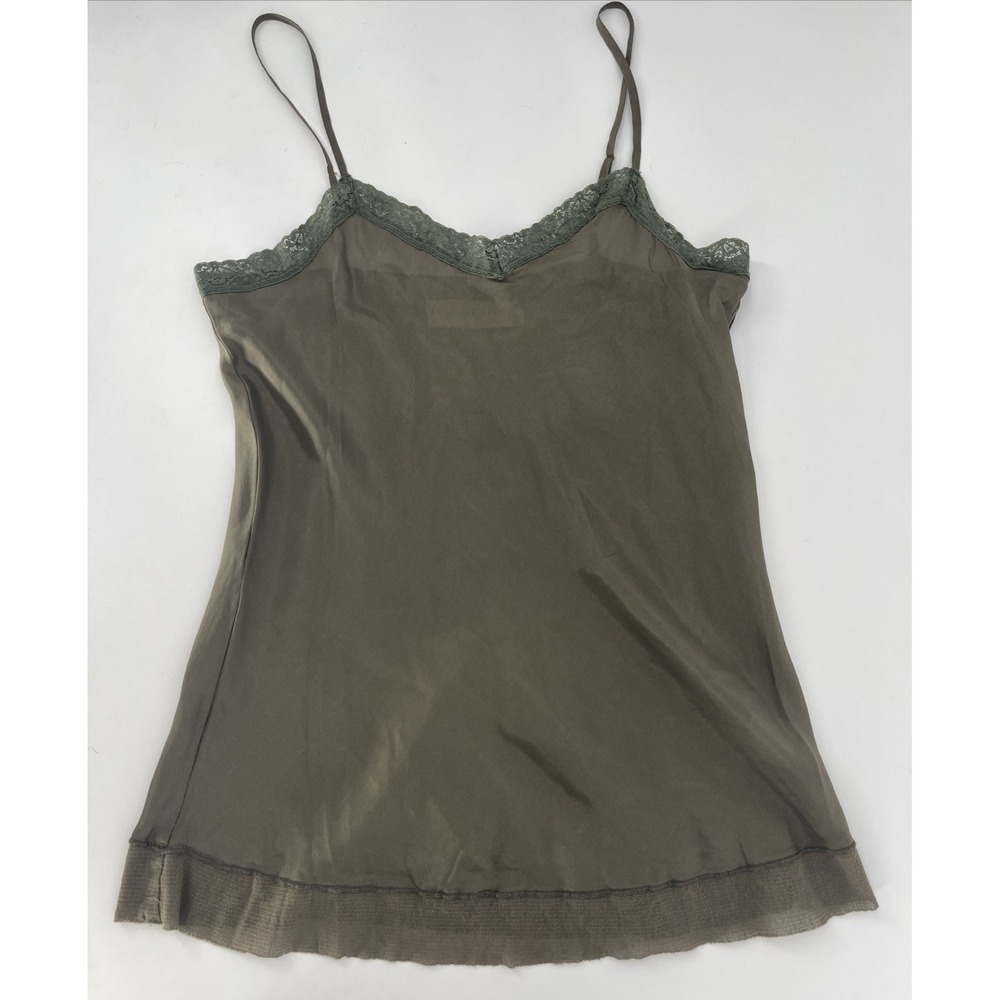 Johnny Was Love 100% Silk Cami Lace Trim‎ Adjustable Strap Camisole Size Small